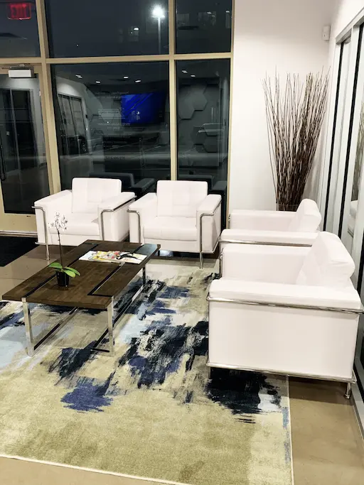 The Willow Bend Fitness Club lobby, a calm country-club style entry.
